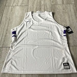 Dri-Fit,2XL,white,women’s  V-neck,sleeveless basketball tee shirt